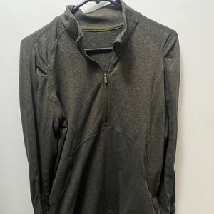 lululemon athletica Green Heather Long Sleeved Half Zip